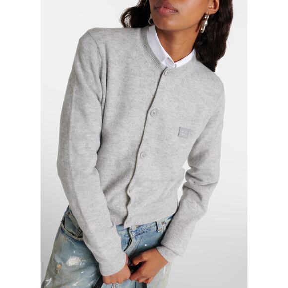 Acne Studios Face Crewneck Wool Cardigan size XS - Picture 1 of 7